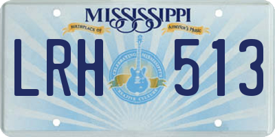 MS license plate LRH513