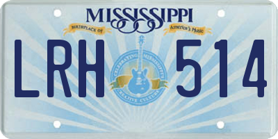 MS license plate LRH514