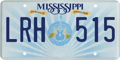 MS license plate LRH515