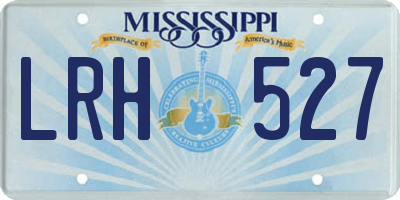 MS license plate LRH527