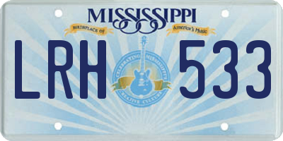 MS license plate LRH533