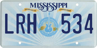 MS license plate LRH534