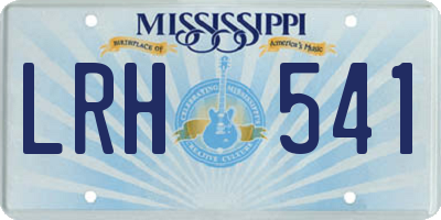 MS license plate LRH541