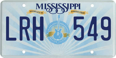 MS license plate LRH549