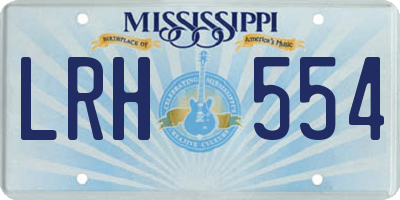 MS license plate LRH554