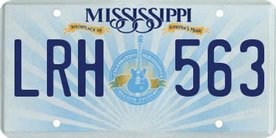 MS license plate LRH563
