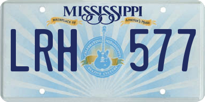 MS license plate LRH577