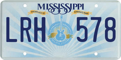 MS license plate LRH578