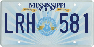 MS license plate LRH581