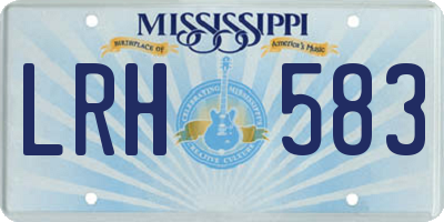 MS license plate LRH583