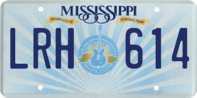 MS license plate LRH614