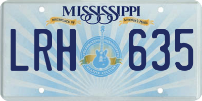 MS license plate LRH635