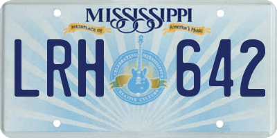 MS license plate LRH642