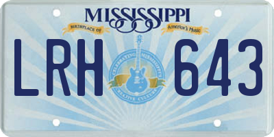 MS license plate LRH643