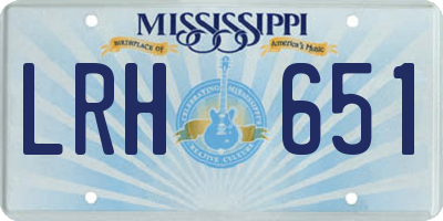 MS license plate LRH651