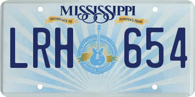MS license plate LRH654