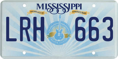 MS license plate LRH663