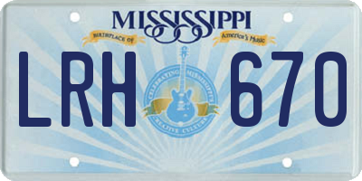 MS license plate LRH670