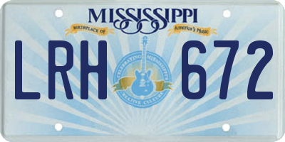 MS license plate LRH672