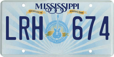 MS license plate LRH674