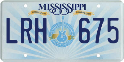 MS license plate LRH675