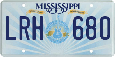 MS license plate LRH680