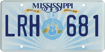 MS license plate LRH681