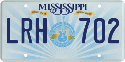 MS license plate LRH702