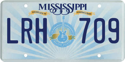 MS license plate LRH709