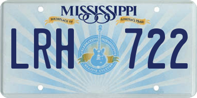 MS license plate LRH722