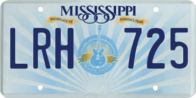 MS license plate LRH725