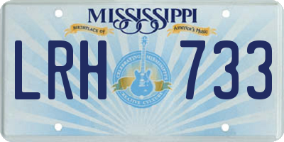 MS license plate LRH733