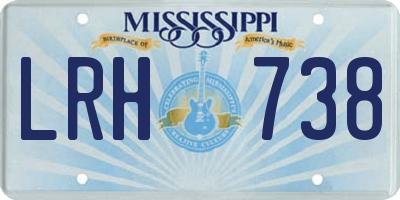 MS license plate LRH738