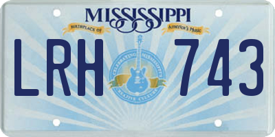 MS license plate LRH743