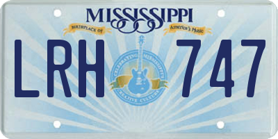 MS license plate LRH747