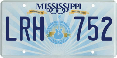 MS license plate LRH752