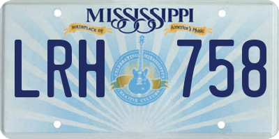 MS license plate LRH758