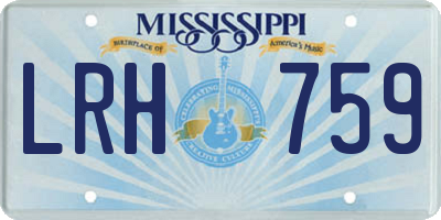 MS license plate LRH759