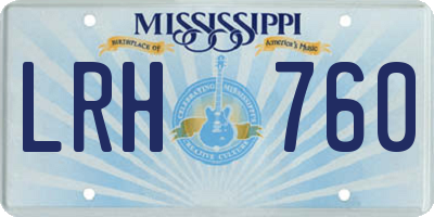 MS license plate LRH760