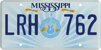 MS license plate LRH762