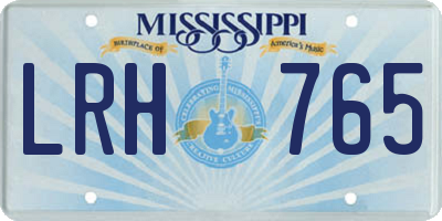 MS license plate LRH765