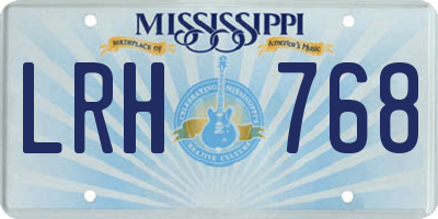 MS license plate LRH768