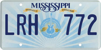 MS license plate LRH772