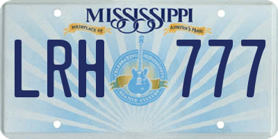 MS license plate LRH777