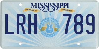 MS license plate LRH789