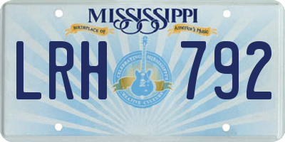 MS license plate LRH792