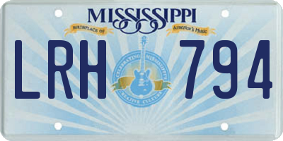 MS license plate LRH794