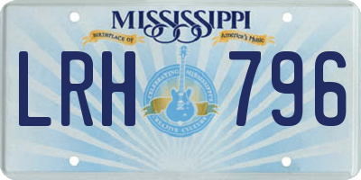 MS license plate LRH796