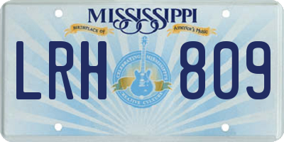 MS license plate LRH809