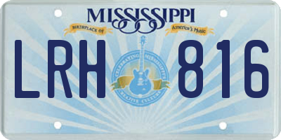 MS license plate LRH816